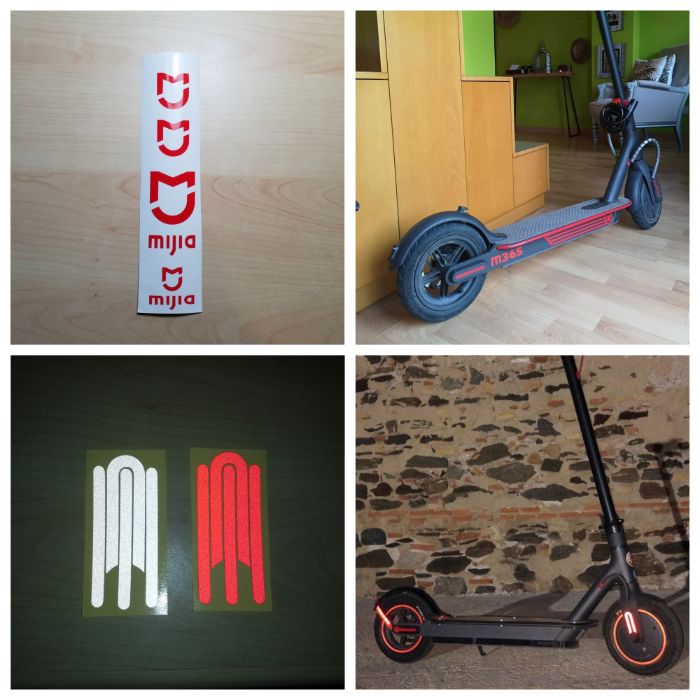 Autocolantes vinil recortado p/ Trotinete xiaomi M365 Clássica e PRO