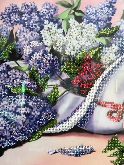 Картина з бісеру «Букет бузку»