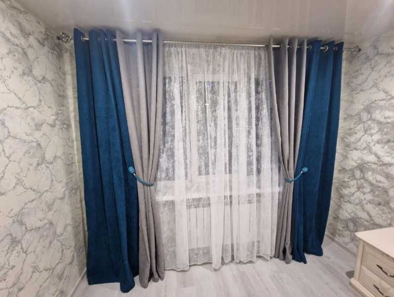 комплект штор мікровелюр Petek пара штор у вітальню зал