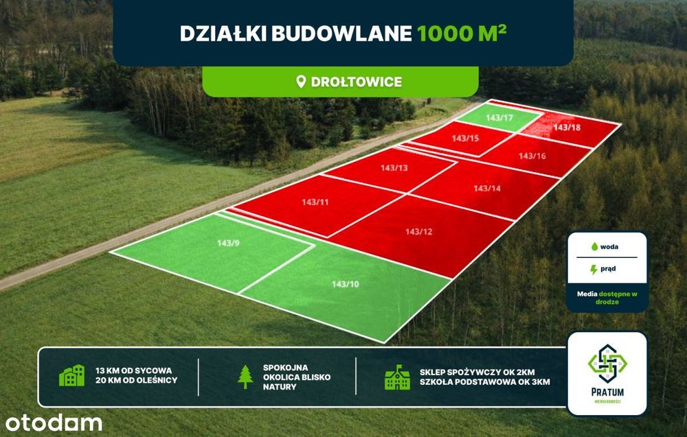 Działki budowlane w otulinie lasu