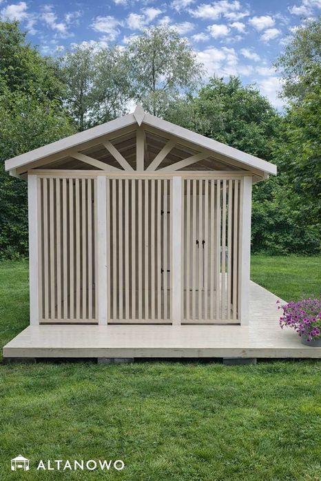 Drewniany domek letniskowy z altaną drewniany 3x6m | producent