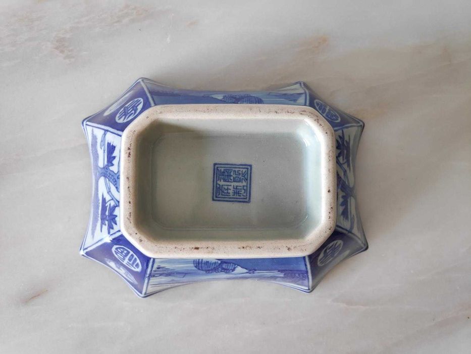 Tigela de porcelana chinesa 8 lados (Kangxi)