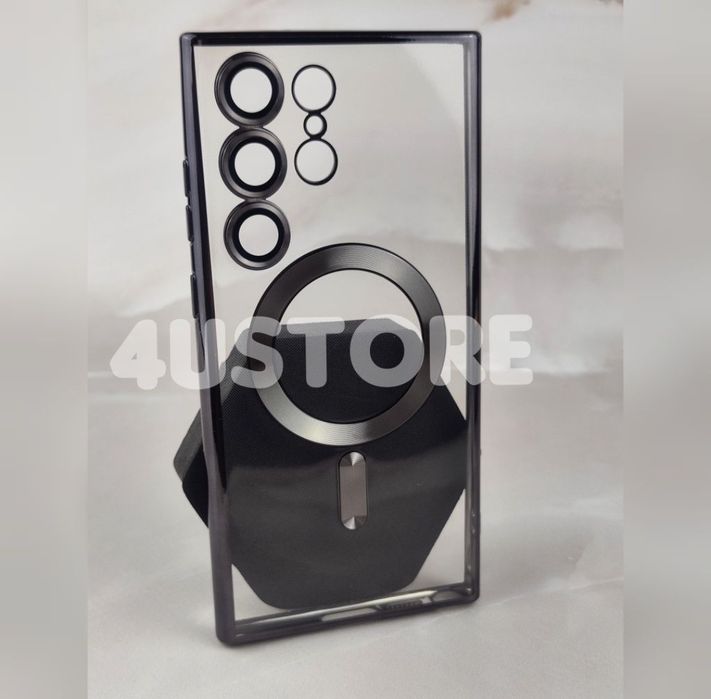 Чехол Chrome Magsafe на Samsung S23 S24 S25 Ultra чохол лінзами камер