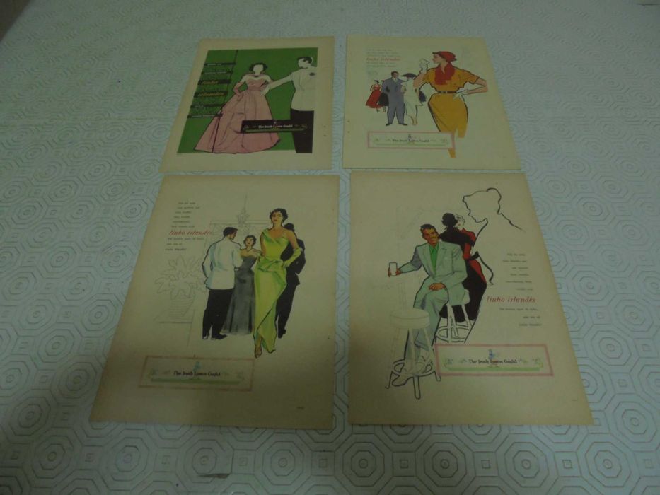 Publicidades The Irish Linen Guild dos anos 40/50 todas diferentes