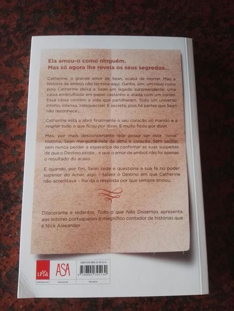 Tudo o que Não Dissemos - de Nick Alexander - NOVO