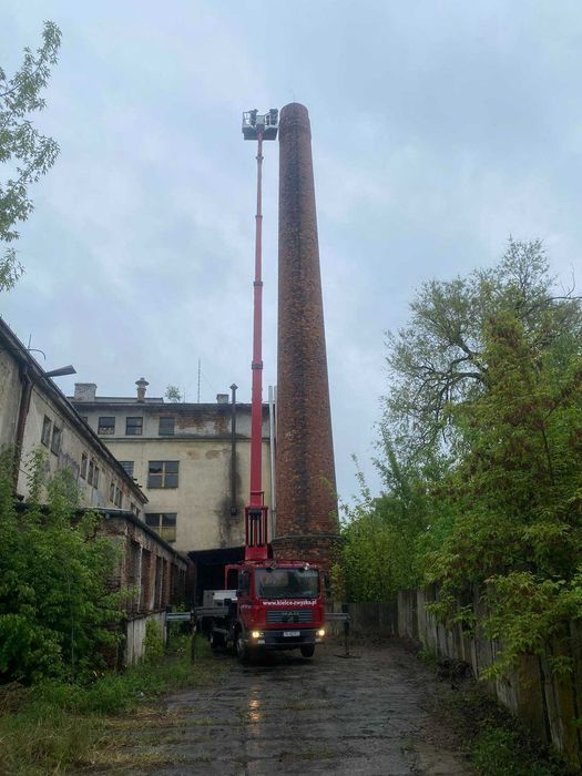 Zwyżka Podnośnik Koszowy Wycinka Drzew Przycinka Gałęzi Podest Banery