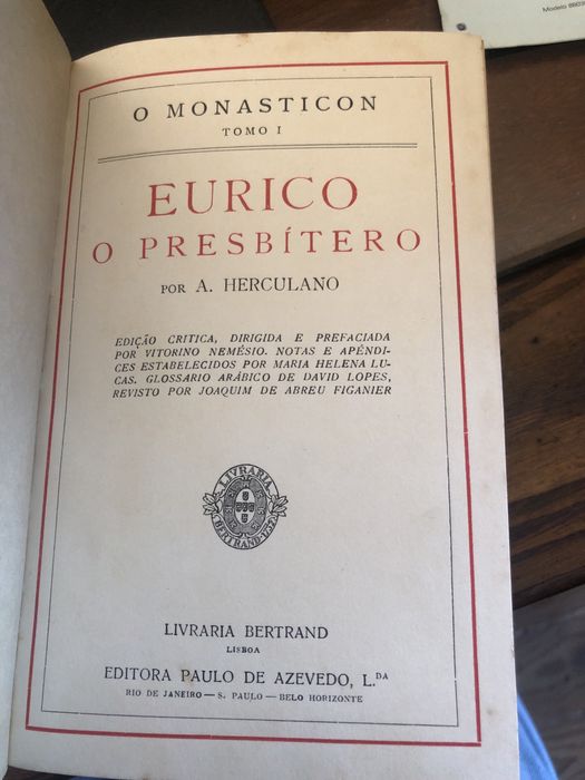 Livro Eurico O Presbítero de Alexandre Herculano