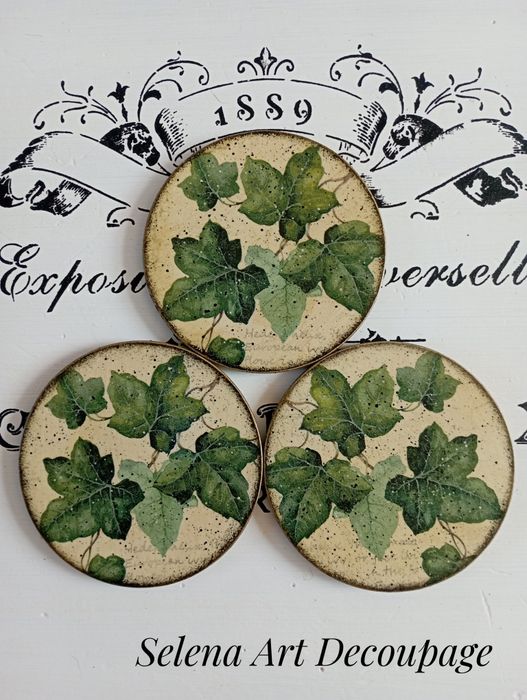 Ozdobne podstawki Prowansja vintage farmhouse shabby chic decoupage