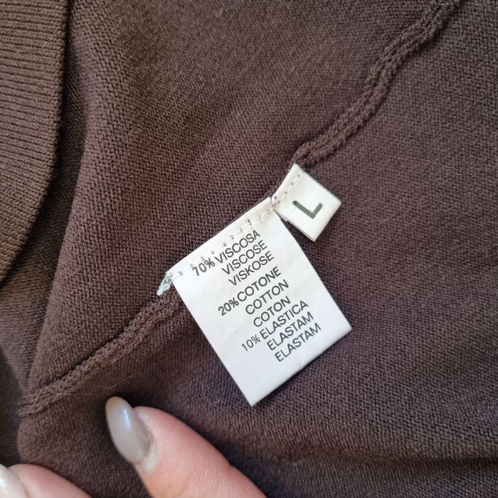 Patrizia Pepe Piękny Brązowy Sweter ażurowe rękawy