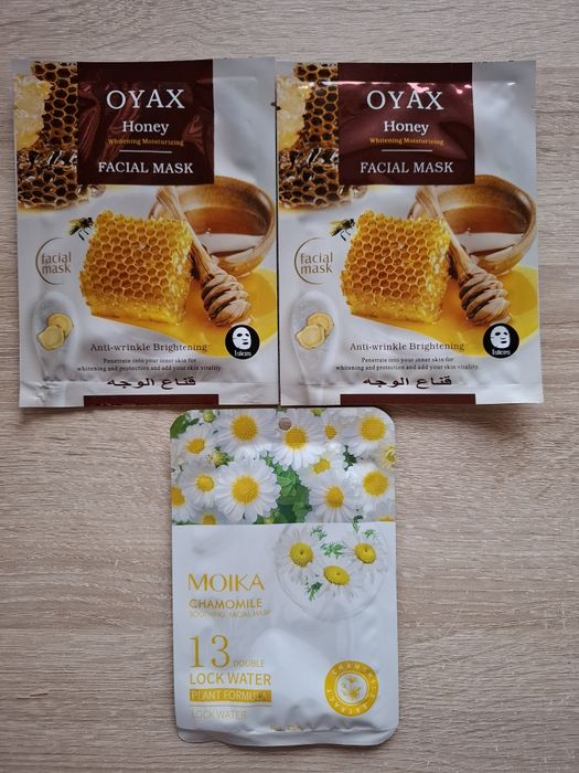 Maski do twarzy nawilżające z miodem 2x i łagodząca rumiankowa