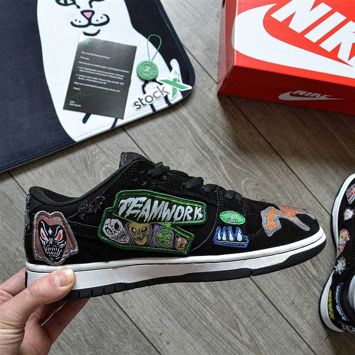 Чоловічі кросівки Nike Neckface x Dunk Low Pro SB "Black" Розміри 40-45
