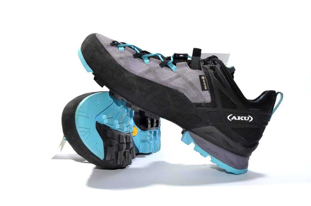 Aku buty trekkingowe podejściowe Grey ROCK DFS GTX r 38 Gore Tex Vibram fiolet niebieski czarny