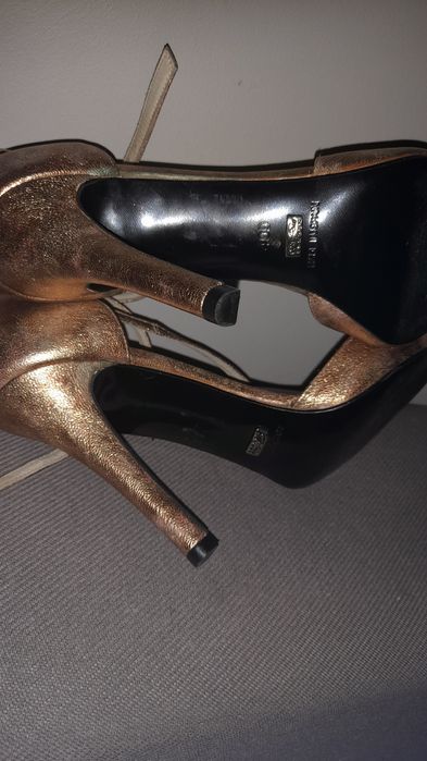 Sandały szpilki złote buffalo 40