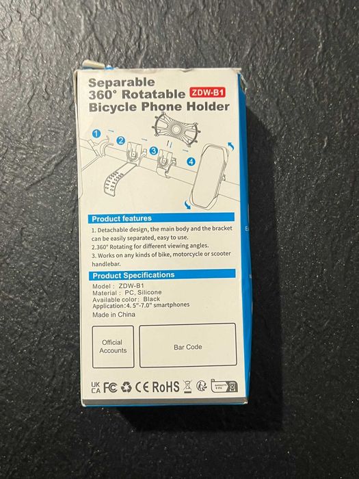 Uchwyt obrotowy 360° na telefon komórkowy do roweru