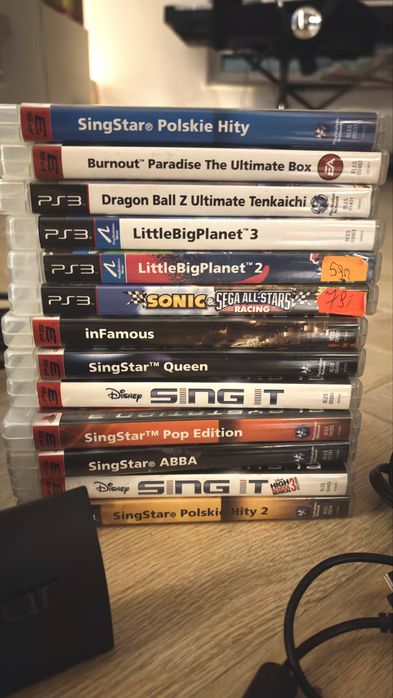PS3 mikrofony, pad, 13 gier