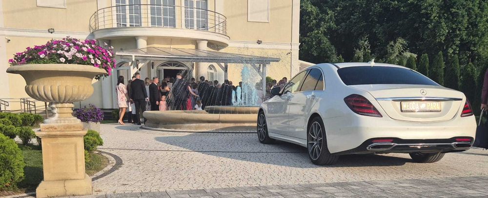 ## Auto Do Ślubu Wesele/ Mercedes S  / Wynajem / Biały diament ##