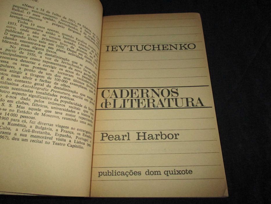 Livro Pearl Harbor Ievtuchenko Cadernos de Literatura 2