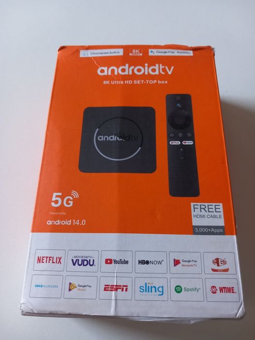 Android TV Box z obsługą rozdzielczości 8K i systemem Android 14.0 (2165)