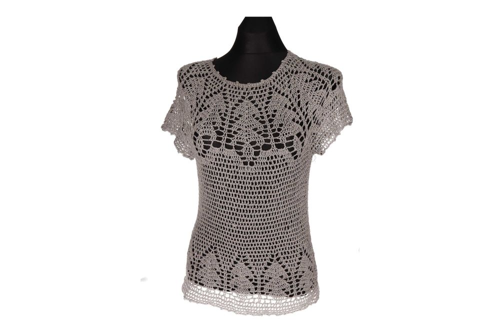 bluzka ażurowa robiona szydełkiem
