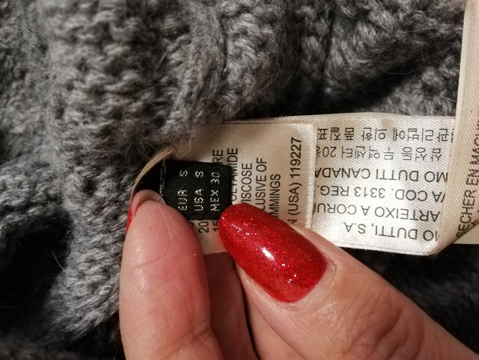 ponczo Massimo Dutti S 36 wełna angora kaszmir narzutka Massimo Dutti