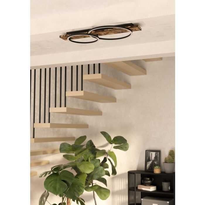 Lampa sufitowa LED rustykalna Eglo BOYAL 99408 na drewnie, 40 x 78 CM