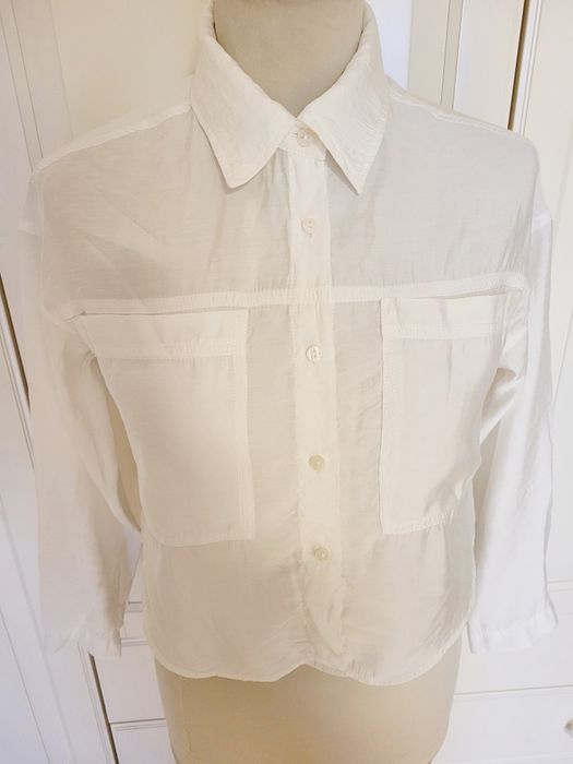 Krótka biała koszula Zara xs-s 9-10l 140 cm