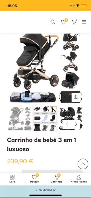 Carro de Bebé 3 em 1