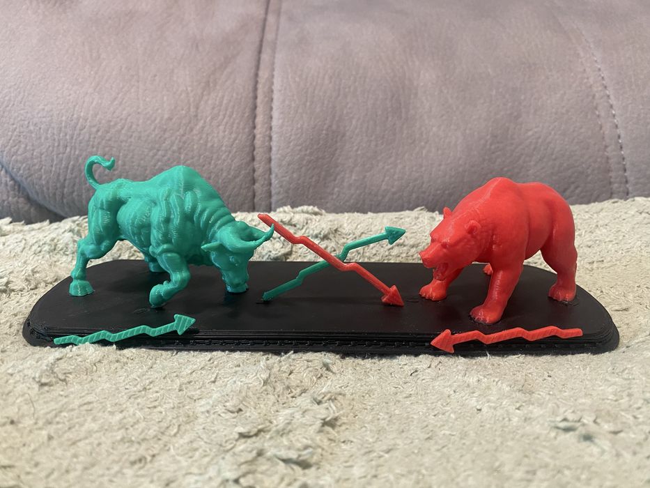 Escultura em 3d, mercado financeiro (trader)