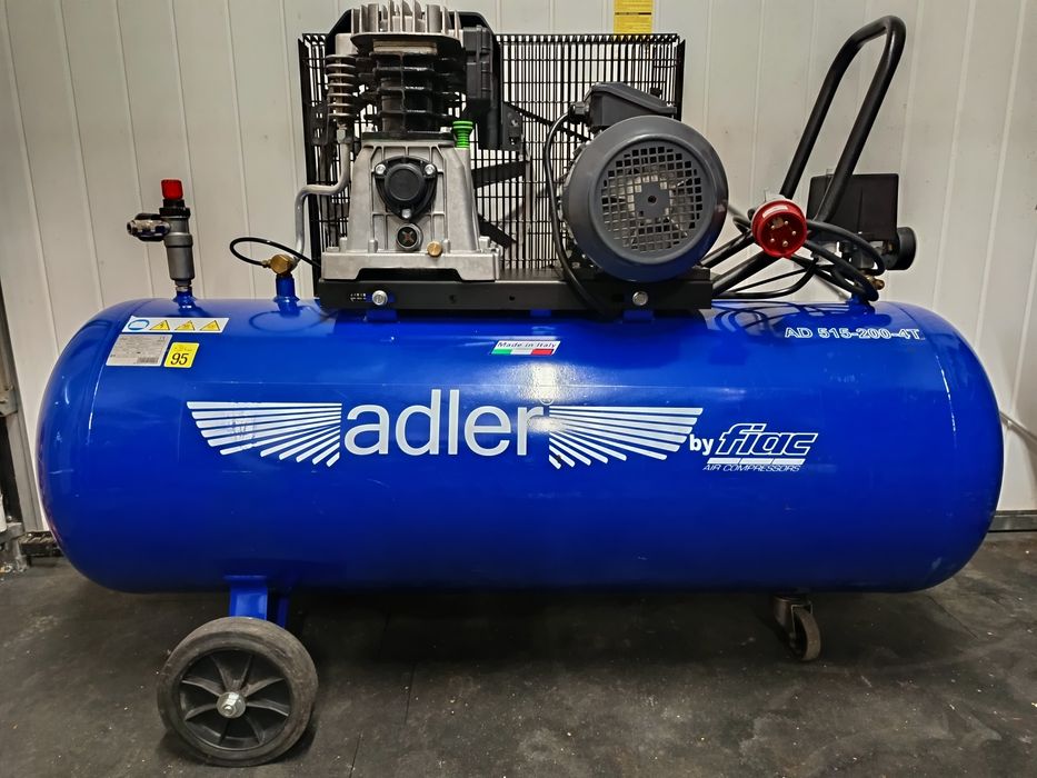 Kompresor sprężarka dwutłokowa Włoska Fiac Adler 200 litrów 515l/min