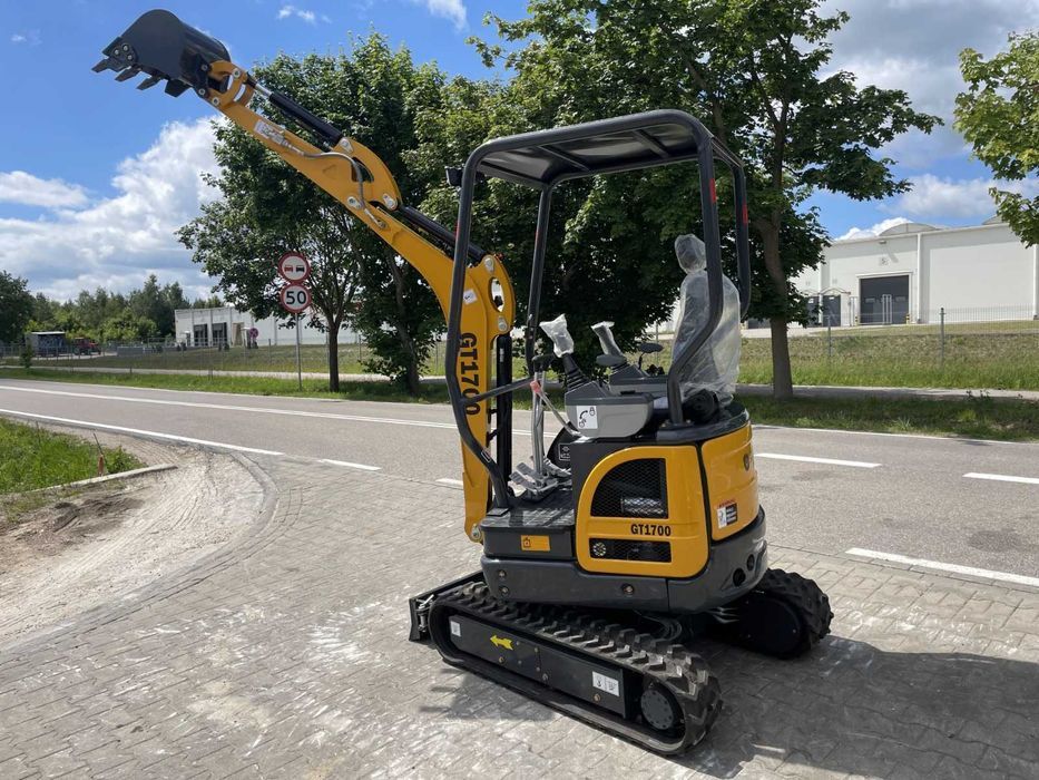 Günter Grossmann GT 1700 – minikoparka 1.7T, silnik Yanmar, joysticki, skrętne ramię, dwie prędkości jazdy