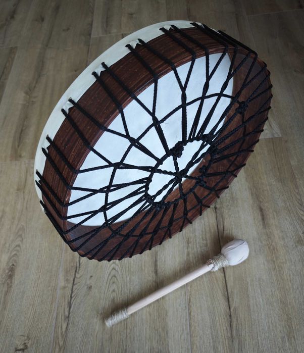 Bęben szamański 47cm + pałka ,ciemna obręcz (wysyłka gratis)