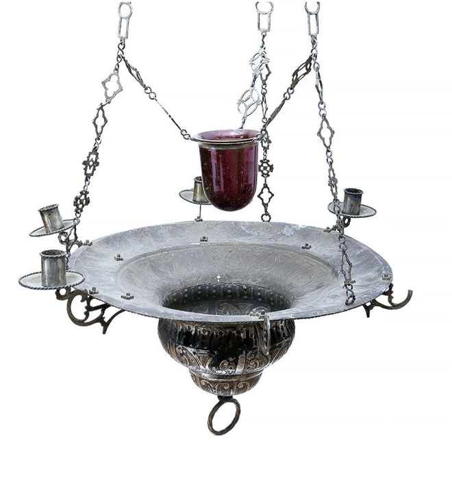 Lâmpada antiga do século XVII
prata.