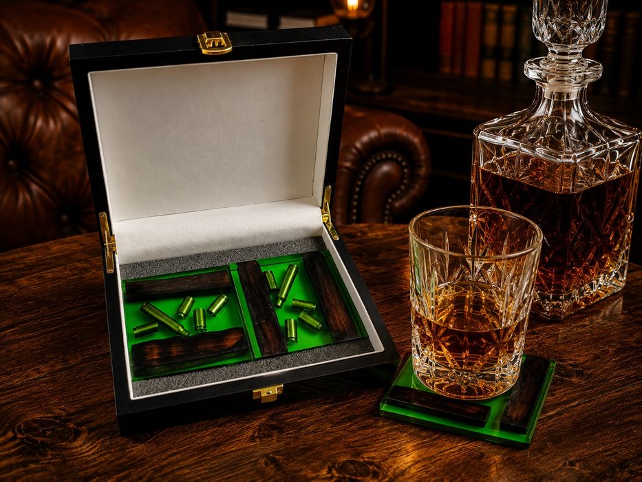 Ekskluzywne podstawki pod whisky - prezent PREMIUM