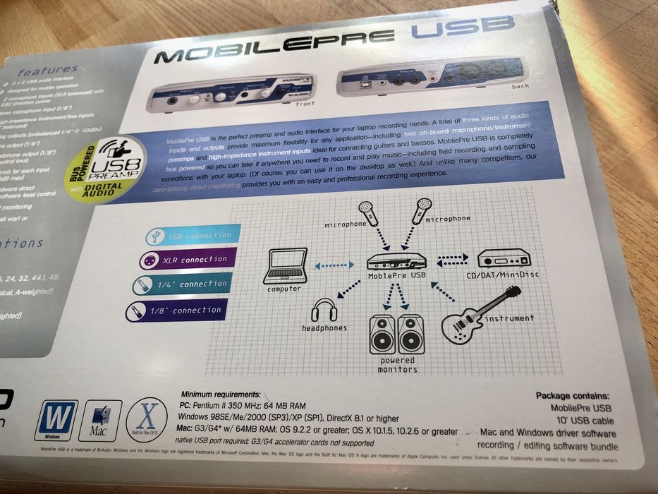 NOWY profesjonalny mobilny intefejs audio M-Audio MobilePre USB folia