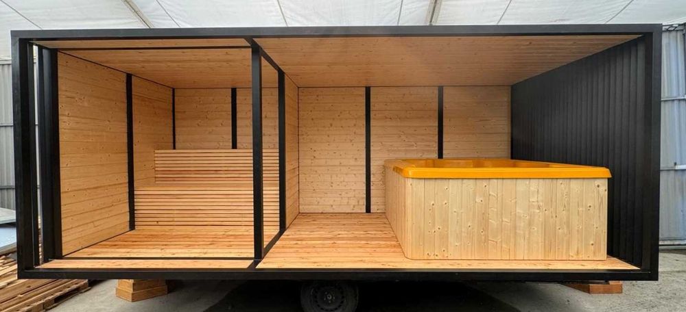 Sauna Jacuzzi SPA Balia Pływająca Houseboat Altana Domek Ogrodowy