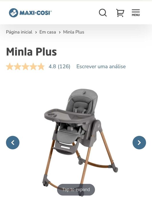 Cadeira de bebe de refeição Maxi cose