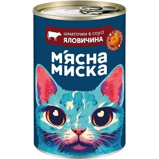 Корм для котов Мясная Миска 415г (кусочки в соусе)