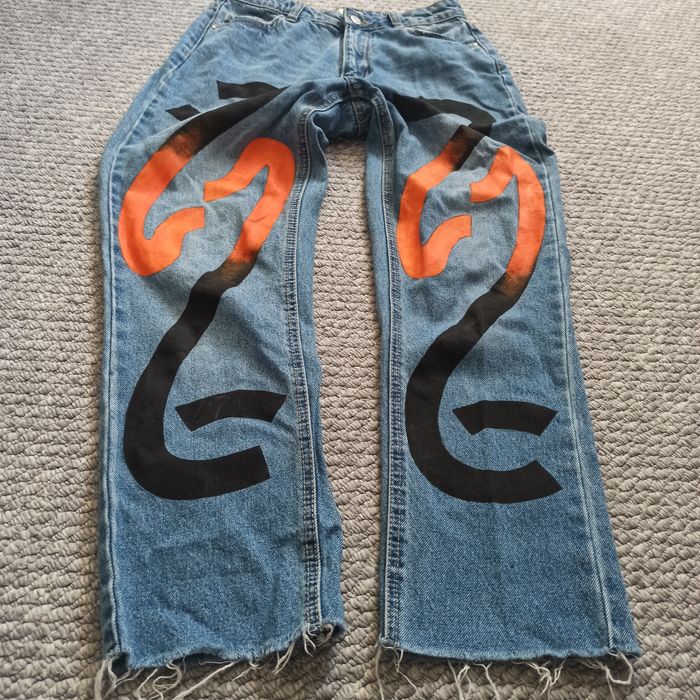 Spodnie jeansowe Denim hight waist print  36