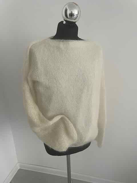 Sweter damski, ręcznie robiony, 75% mohair, 25% jedwab.