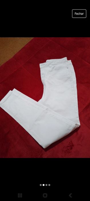Calças  brancas de ganga