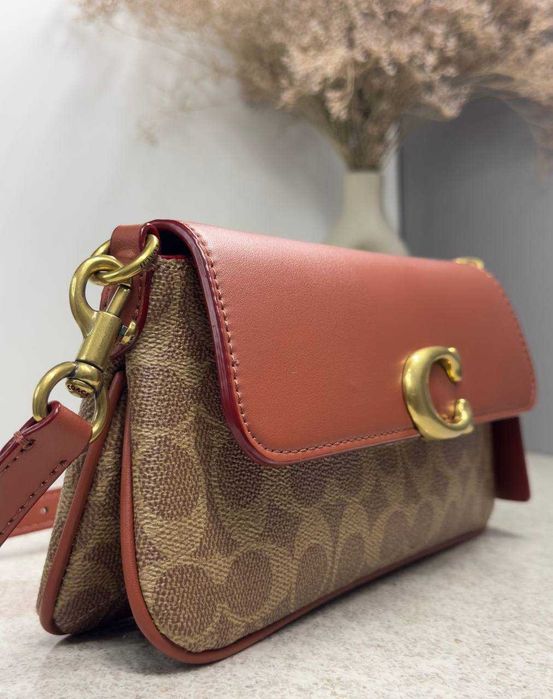 Сумка Coach Jet кросбоді коричнева/Женская кожаная сумка Коуч оригинал