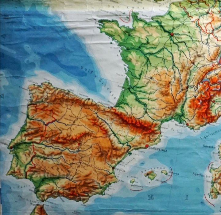 Mapa antigo Mediterrâneo