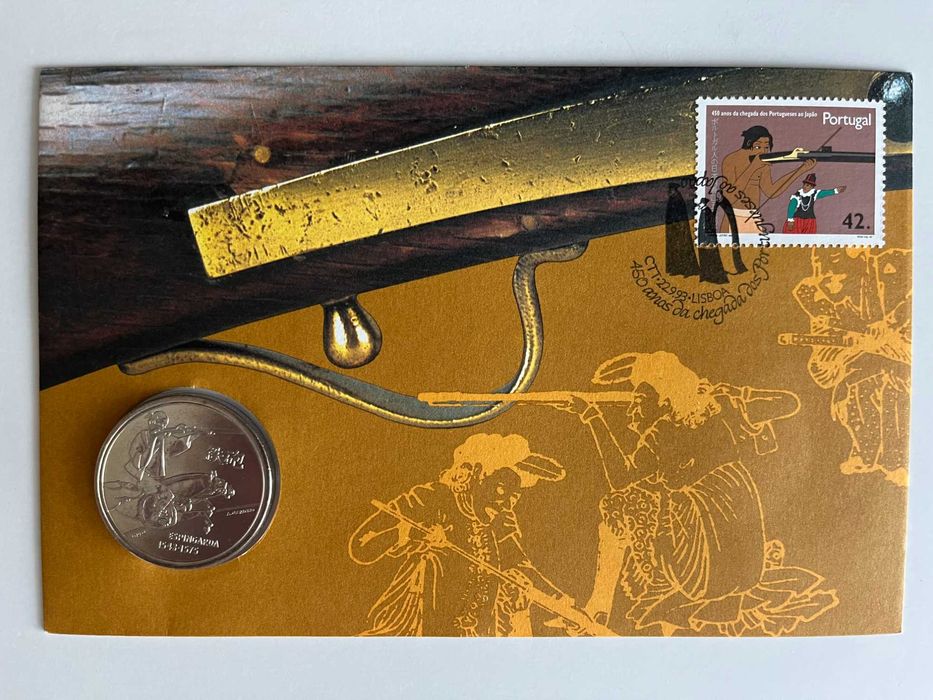 Filatelia - FDC Moeda A introdução da espingarda no Japão