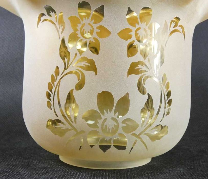 Miodowy TULIPAN klosz LAMPA NAFTOWA secesja 8,5 cm kwiat