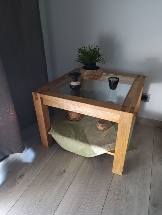 Mesa de Apoio / Centro Tampo Carvalho maciço