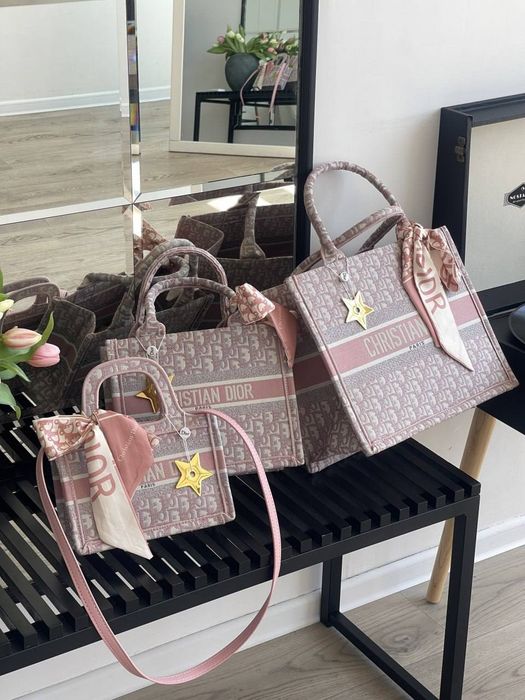 Сумка Dior шопер тканевий в 3-х розмірах