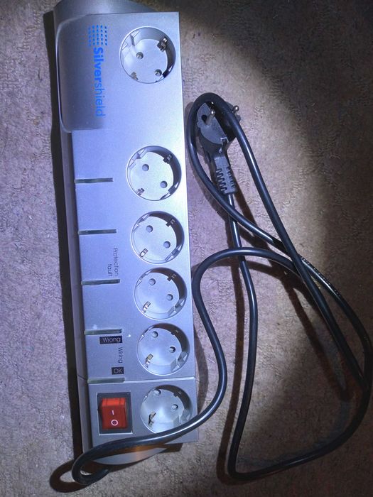 Сетевой фильтр Gembird Silver Shield, 1.8м, Silver