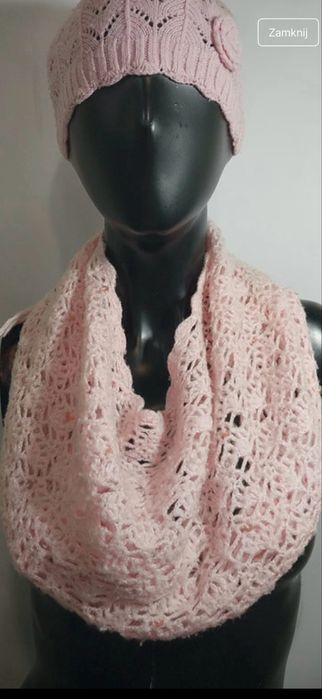 Slivzny rozowy komin/ szalik stan bdb