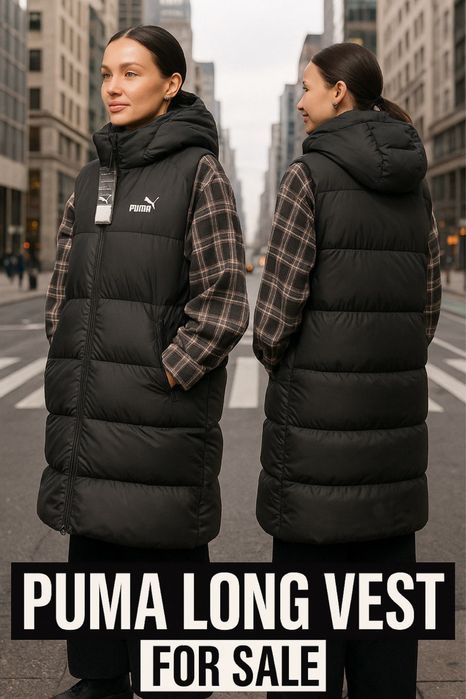 Пуховой Жилет  Безрукавка PUMA  98-152 ростЖенский Р XS-XXL,