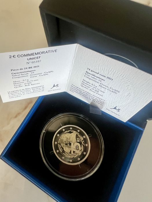 França 2021 - Moeda 2€ PROOF 75º Anivº da UNICEF